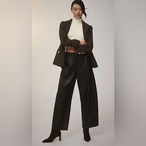 Pilcro Black Faux Leather Trousers